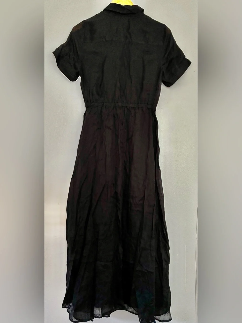 J. Crew Black Cerise shirt-dress in ramie with detachable lining.4T.NWT
